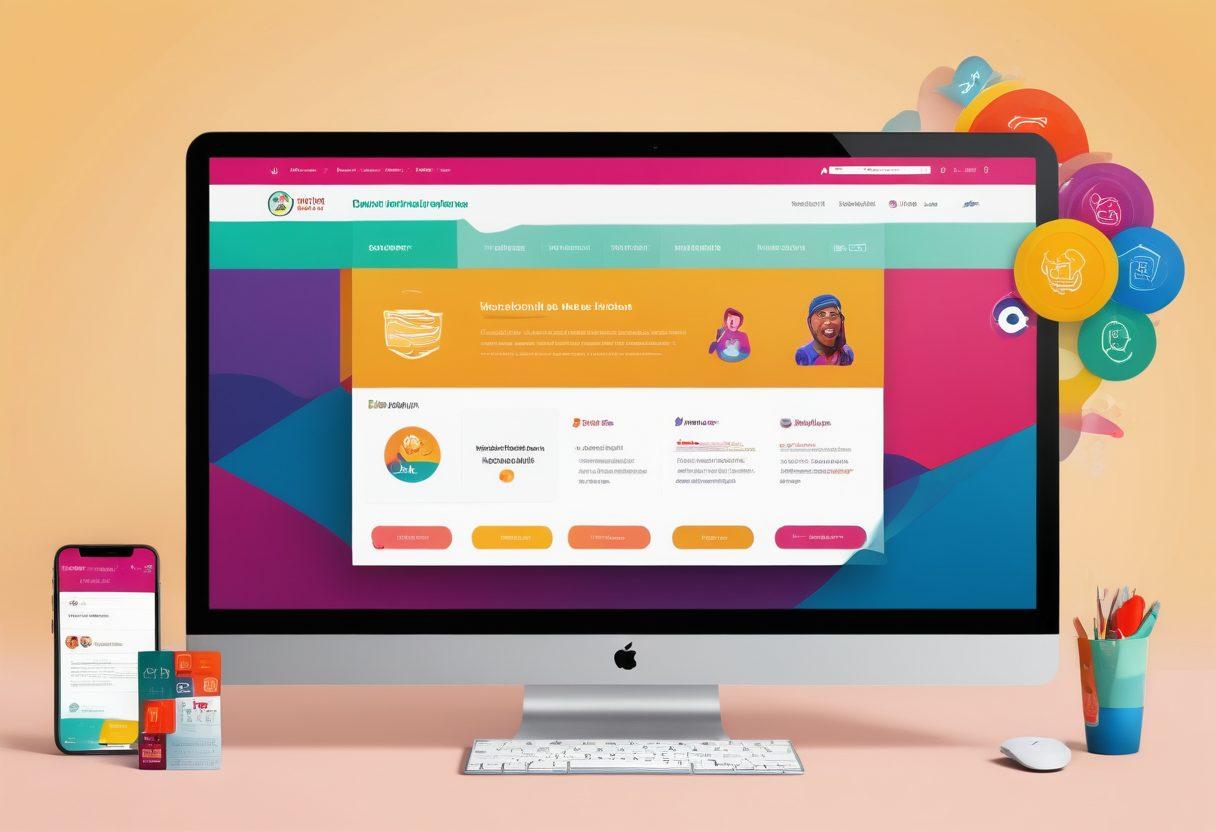 A modern, interactive website interface showcasing vibrant icons of nonprofit tools such as donation buttons, volunteer sign-ups, and impact statistics. The background features a sleek design with happy, diverse community members engaging with the website. super-realistic. vibrant colors. digital art.